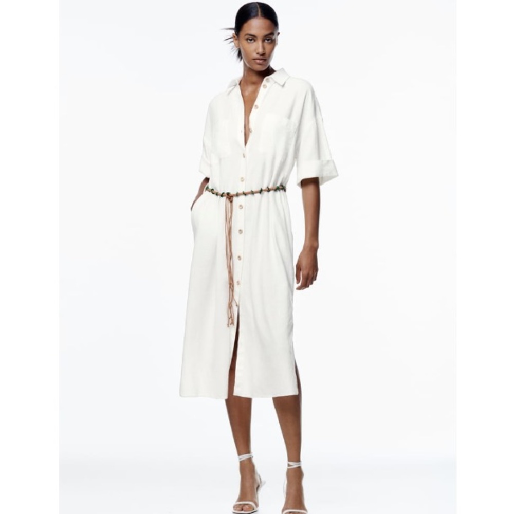 Zara Linen Blend Dress - Picture 6 of 9
